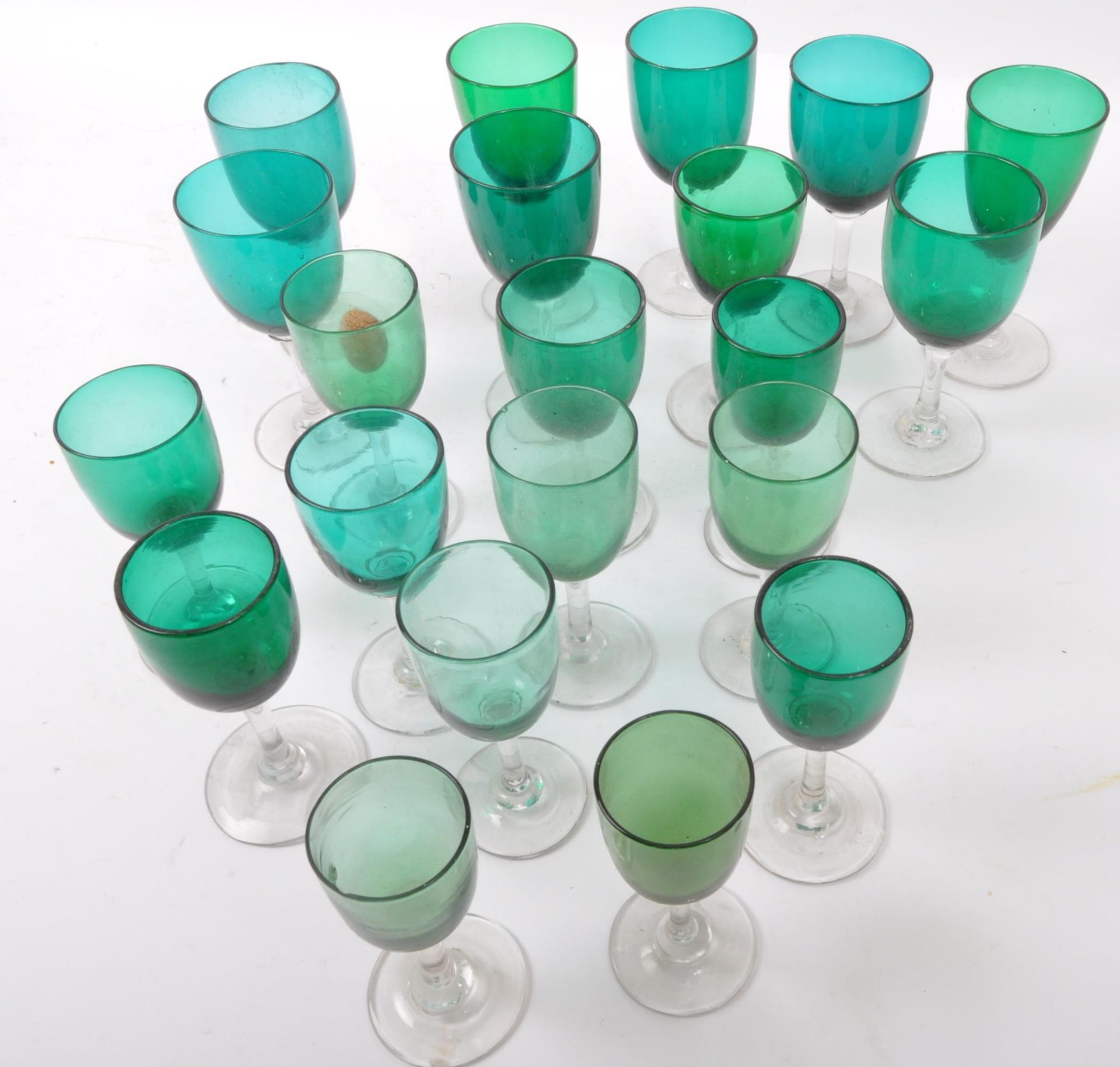 COLLECTION OF 19TH CENTURY GEORGE III BRISTOL GREEN GLASS - Image 2 of 5