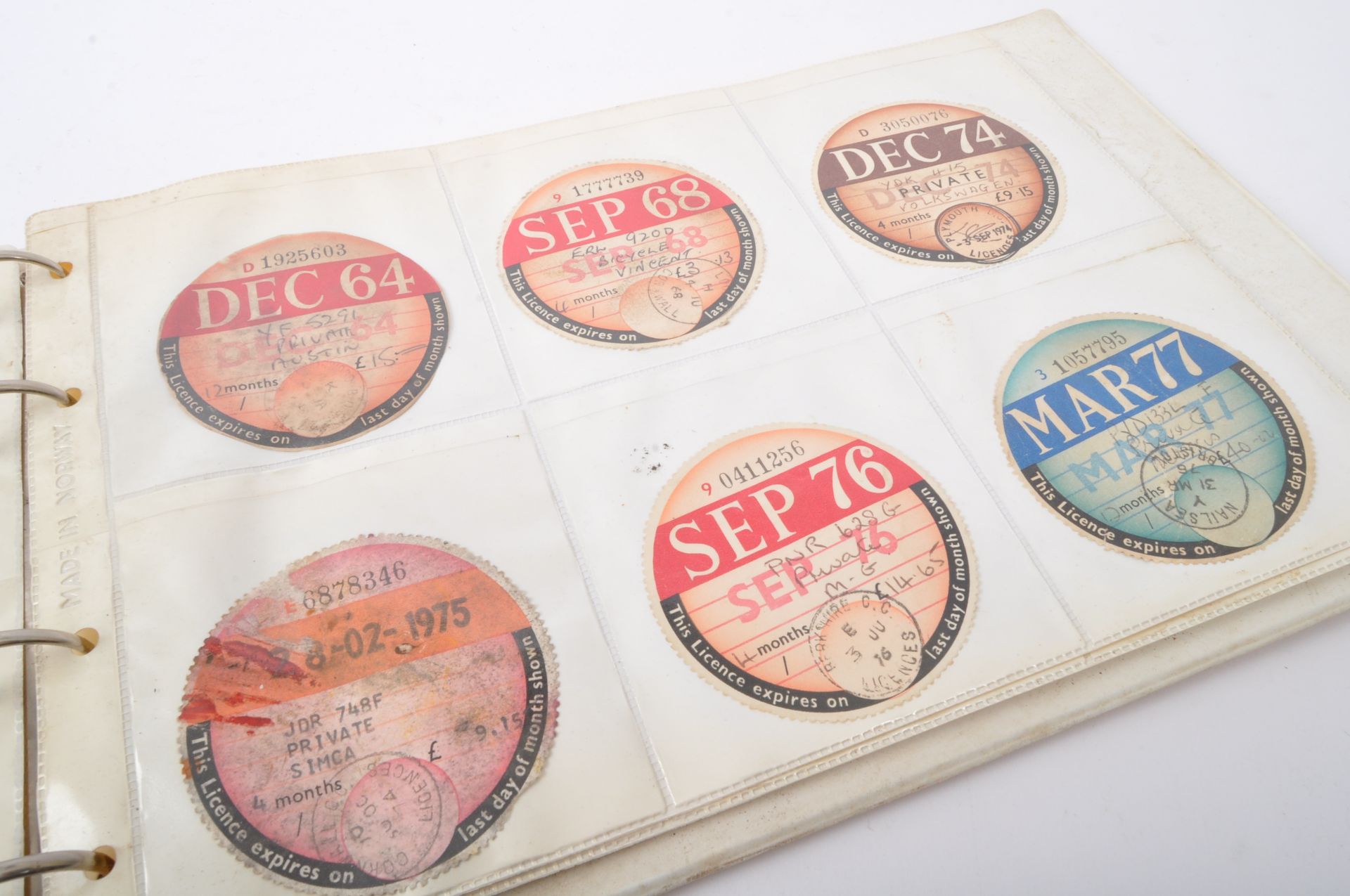 APPROXIMATELY SIXTY-FIVE VINTAGE TAX DISCS