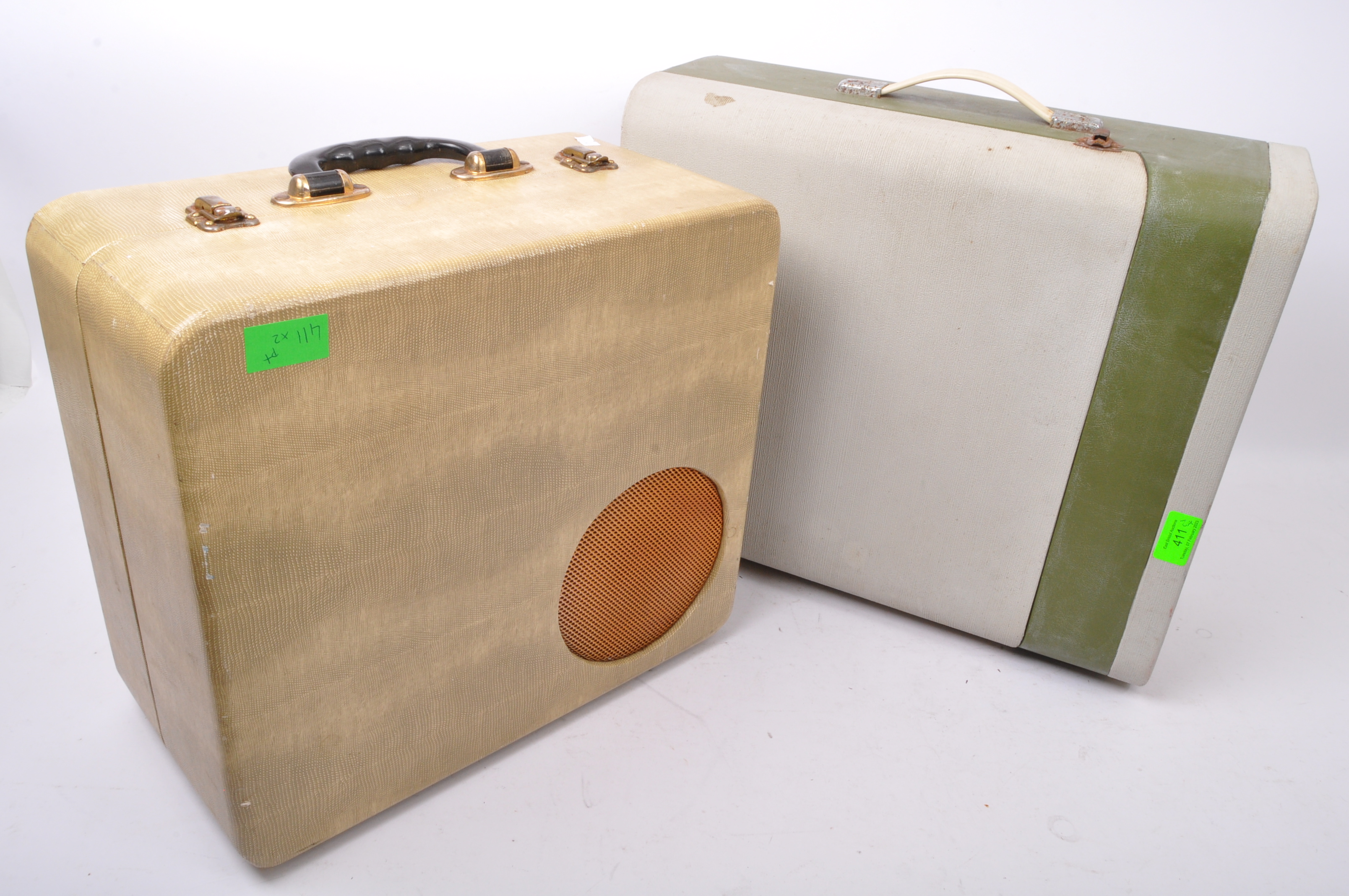 TWO RETRO VINTAGE PHILIPS 'DISC JOCKEY' RECORD PLAYERS