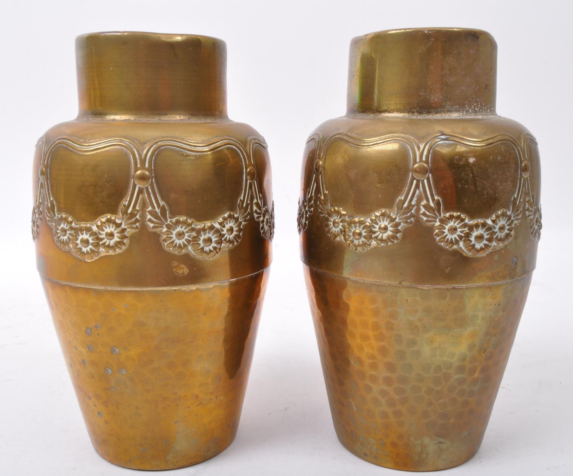 PAIR OF EARLY 20TH CENTURY GERMAN WMF ART NOUVEAU VASES