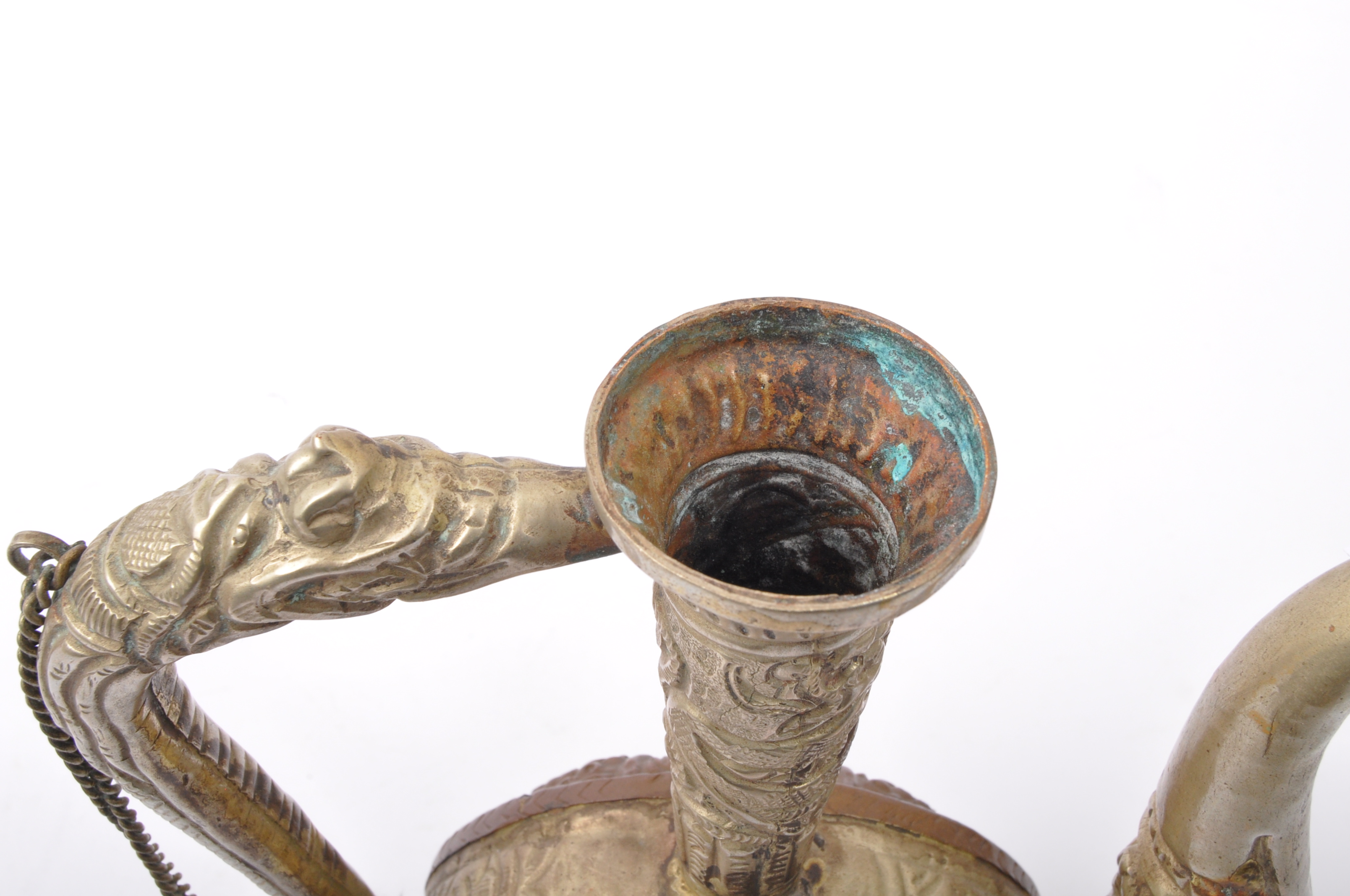 20TH CENTURY HAMMERED METAL TIBETAN WATER JUG - Image 3 of 6