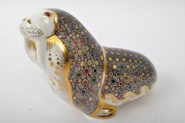 ROYAL CROWN DERBY - RUSSIAN WALRUS - BONE CHINA PAPERWEIGHT