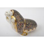 ROYAL CROWN DERBY - RUSSIAN WALRUS - BONE CHINA PAPERWEIGHT