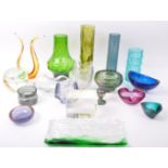 ASSORTMENT OF MID 20TH CENTURY GLASS - VASES - BOWLS