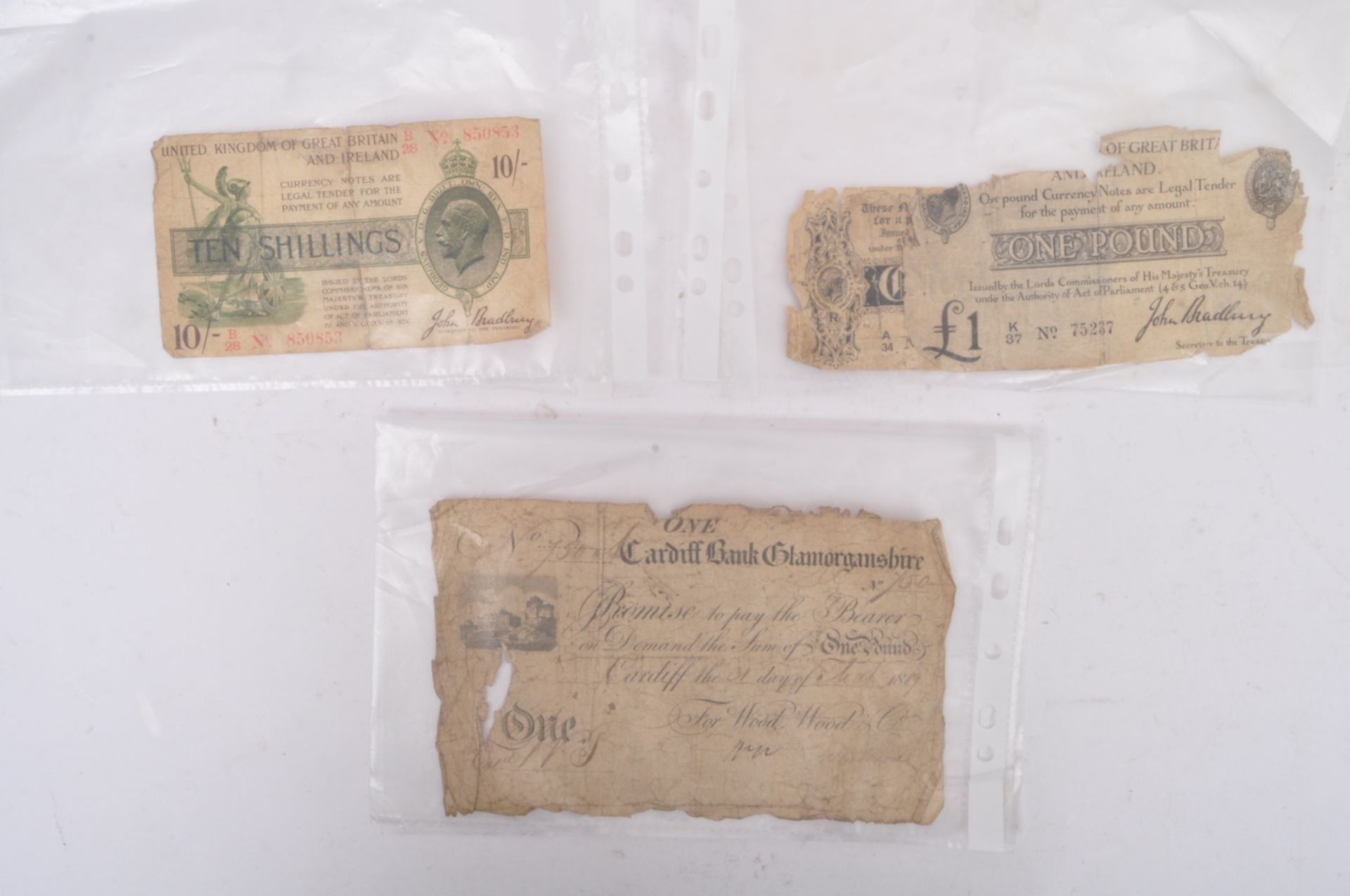 FOUR 19TH CENTURY & LATER BRITISH BANK NOTES