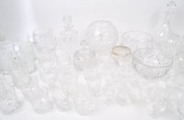 LARGE COLLECTION OF VINTAGE CUT GLASS ITEMS