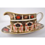 ROYAL CROWN DERBY - 'OLD IMARI' SAUCE BOAT & SAUCER