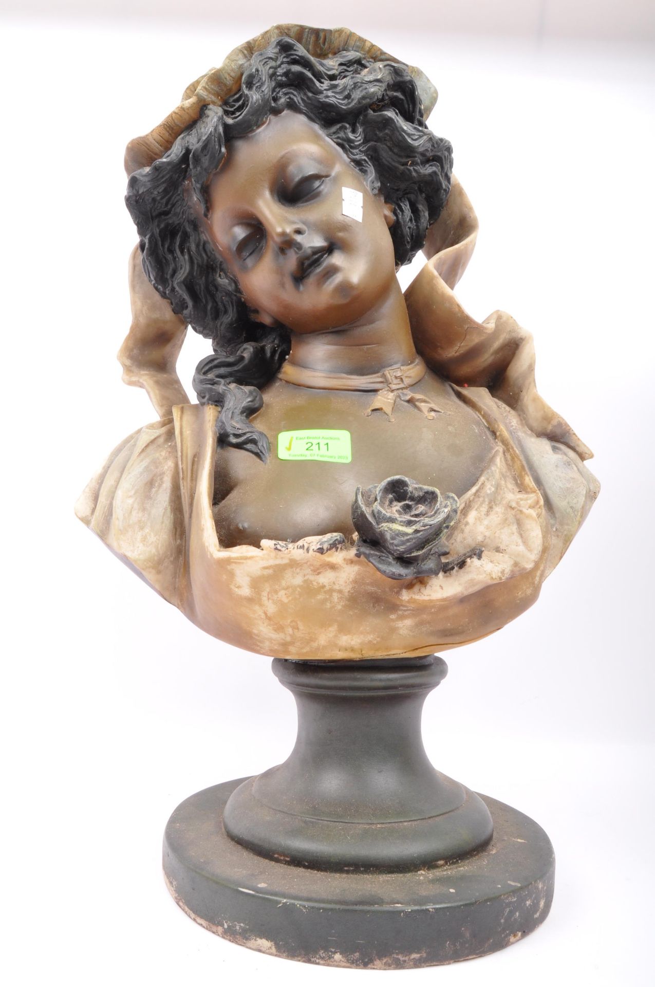 LARGE 20TH CENTURY RESIN FIGURAL BUST - Image 2 of 5