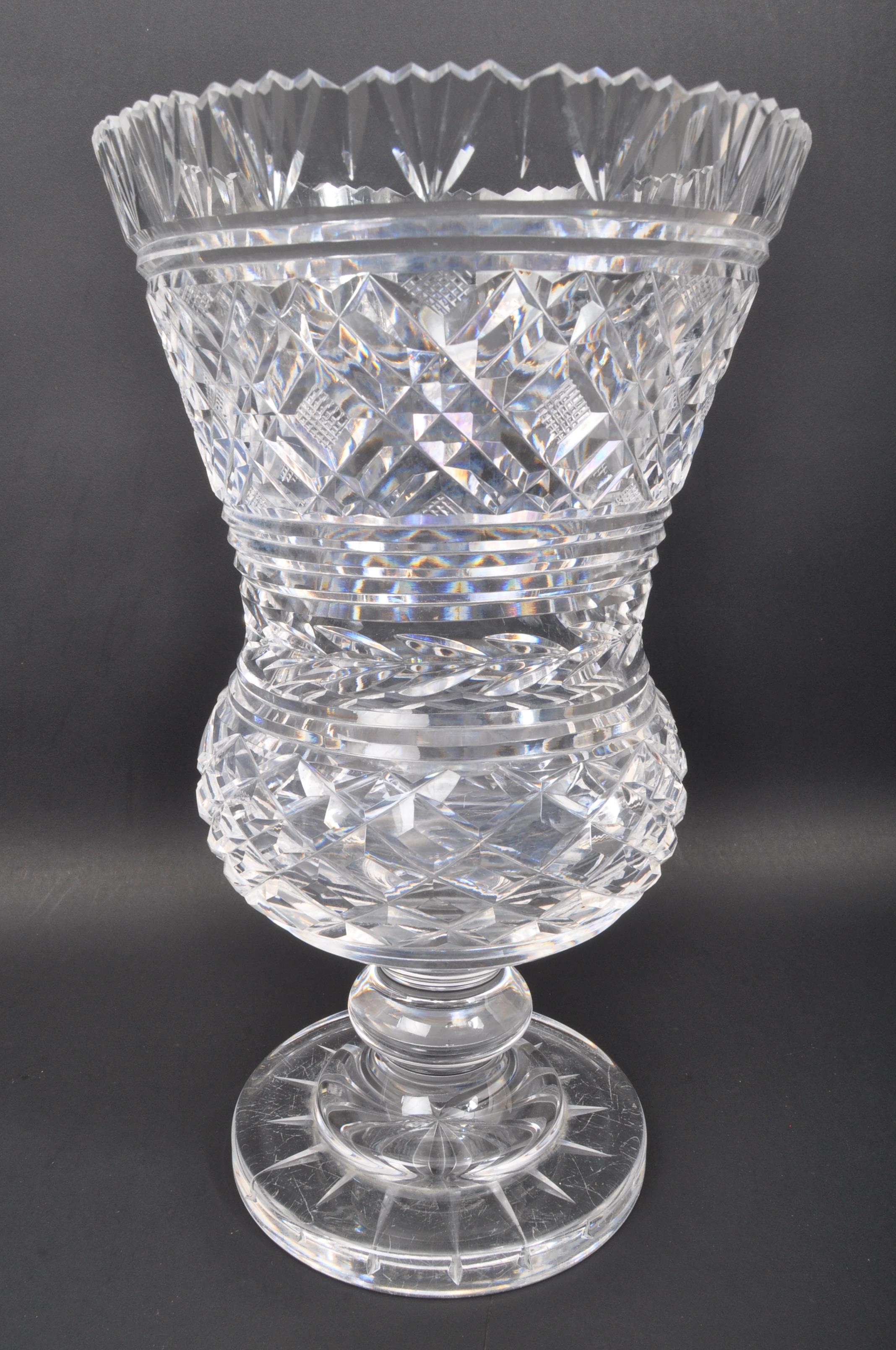 FOUR 20TH CENTURY LARGE CUT GLASS VASES - Image 4 of 5