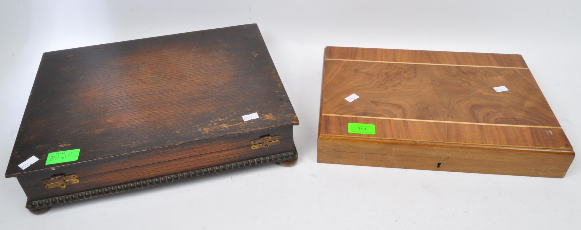 TWO VINTAGE ENGLISH WOODEN CASED CANTEENS OF CUTLERY - Image 2 of 5