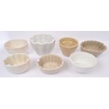 SEVEN 19TH CENTURY & LATER CERAMIC JELLY MOULDS