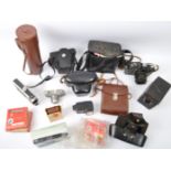 COLLECTION OF VINTAGE CAMERAS - PRAKTICA - ENSIGN - ZENIT