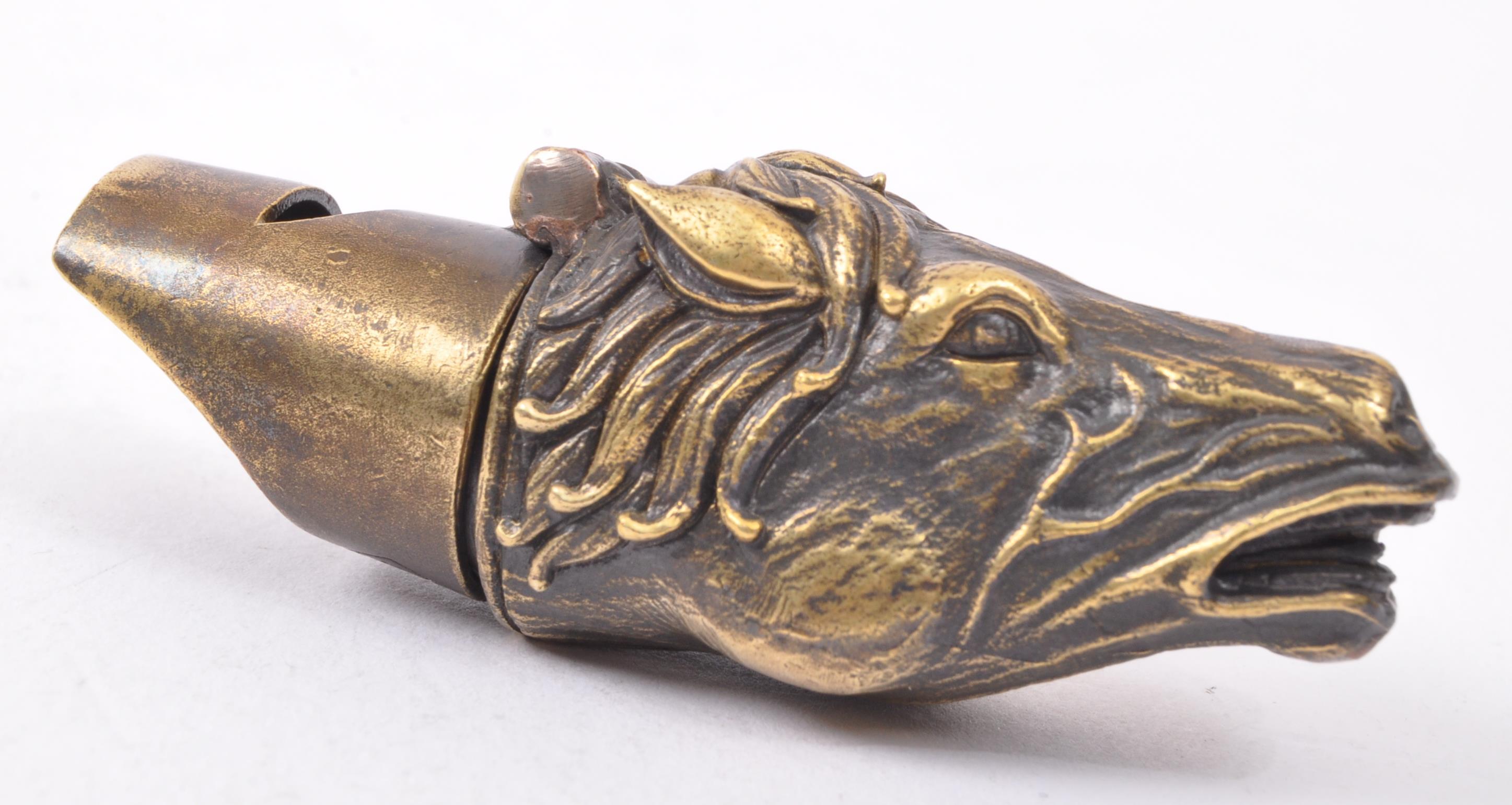 VICTORIAN STYLE BRASS HORSE POCKET WHISTLE / VESTA CASE - Image 4 of 6