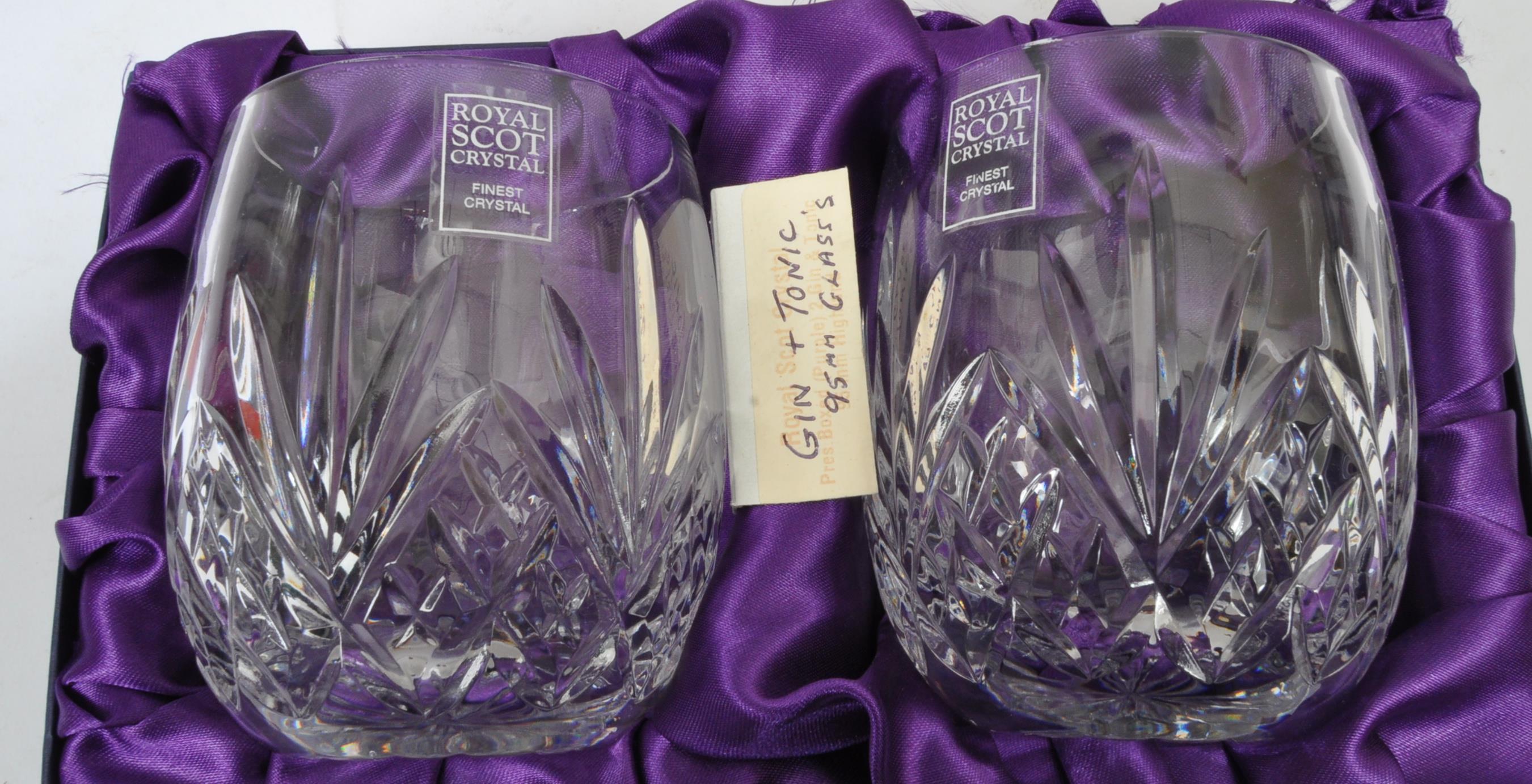 NOS ROYAL SCOT CRYSTAL HAND CUT DRINKING GLASSES - Image 4 of 5