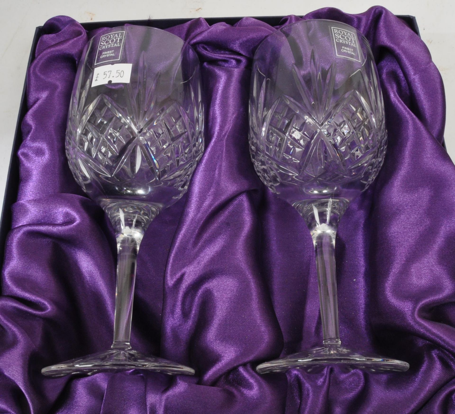 NOS ROYAL SCOT CRYSTAL NOS HAND CUT DRINKING GLASSES - Image 5 of 5