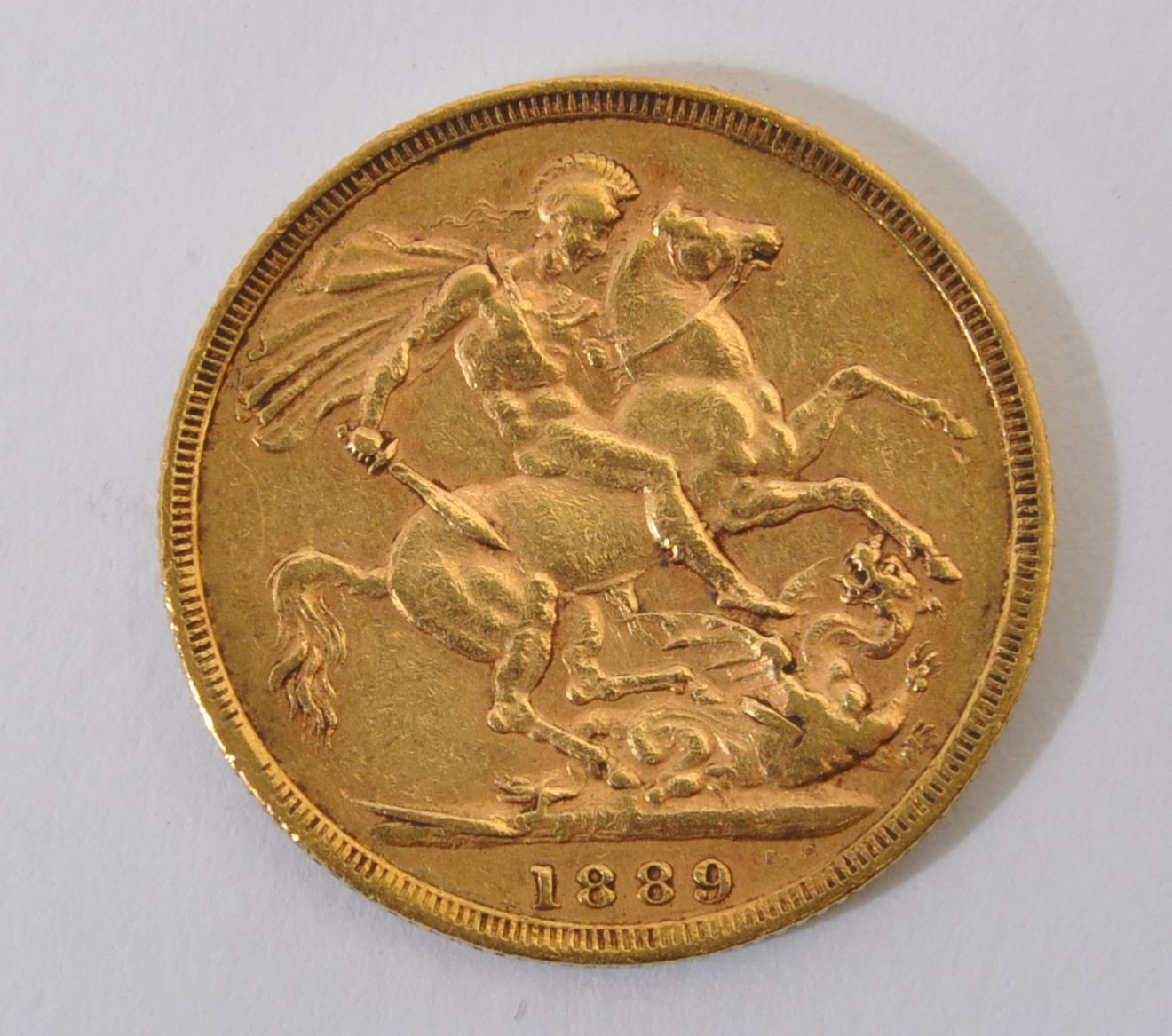QUEEN VICTORIA 1889 22CT GOLD FULL SOVEREIGN - Image 2 of 2