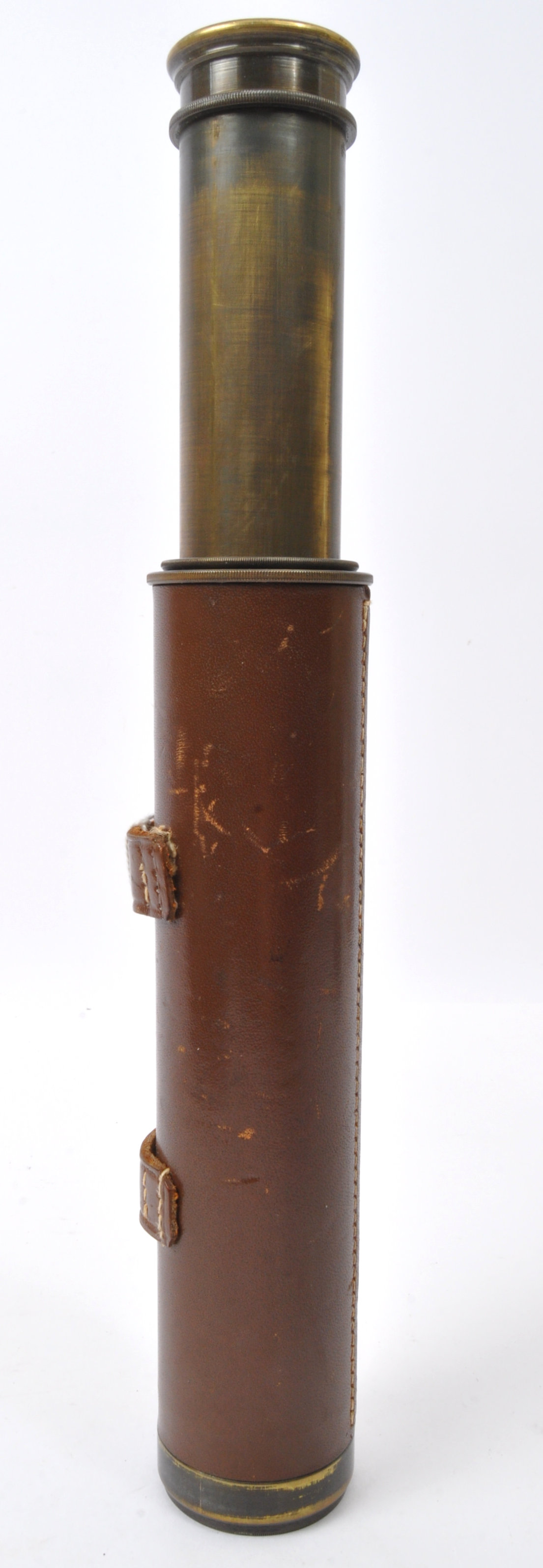 EARLY 20TH CENTURY NELSON BRASS & LEATHER TELESCOPE - Image 5 of 5