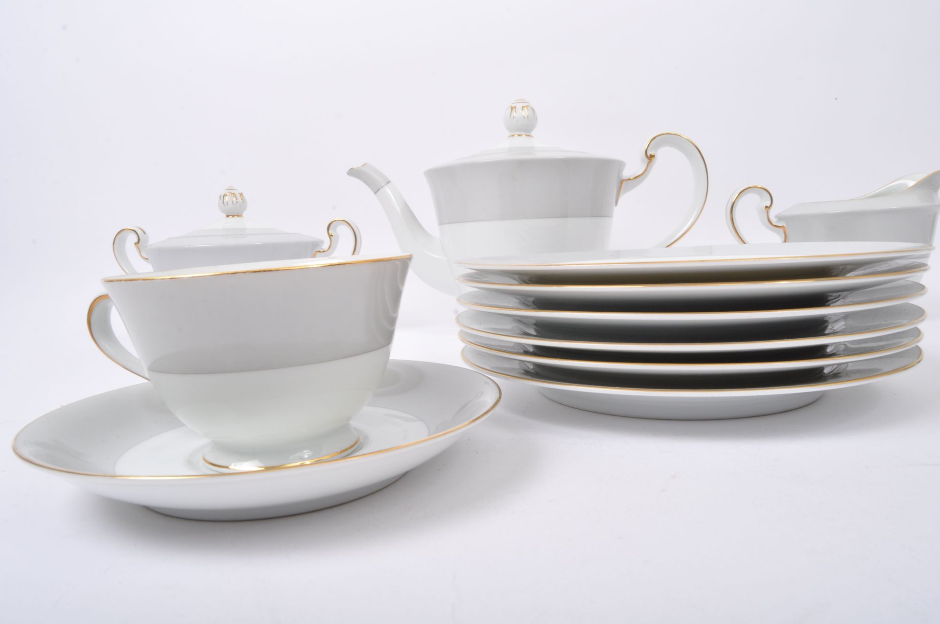 JAPAN NORITAKE - TWO TONE & GILT COFFEE TEA SERVICE - Image 4 of 6