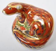 CROWN DERBY - OTTER - BONE CHINA PAPERWEIGHT