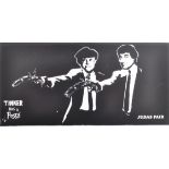 AFTER BANKSY - TWO JOHNSON CERAMIC TILES