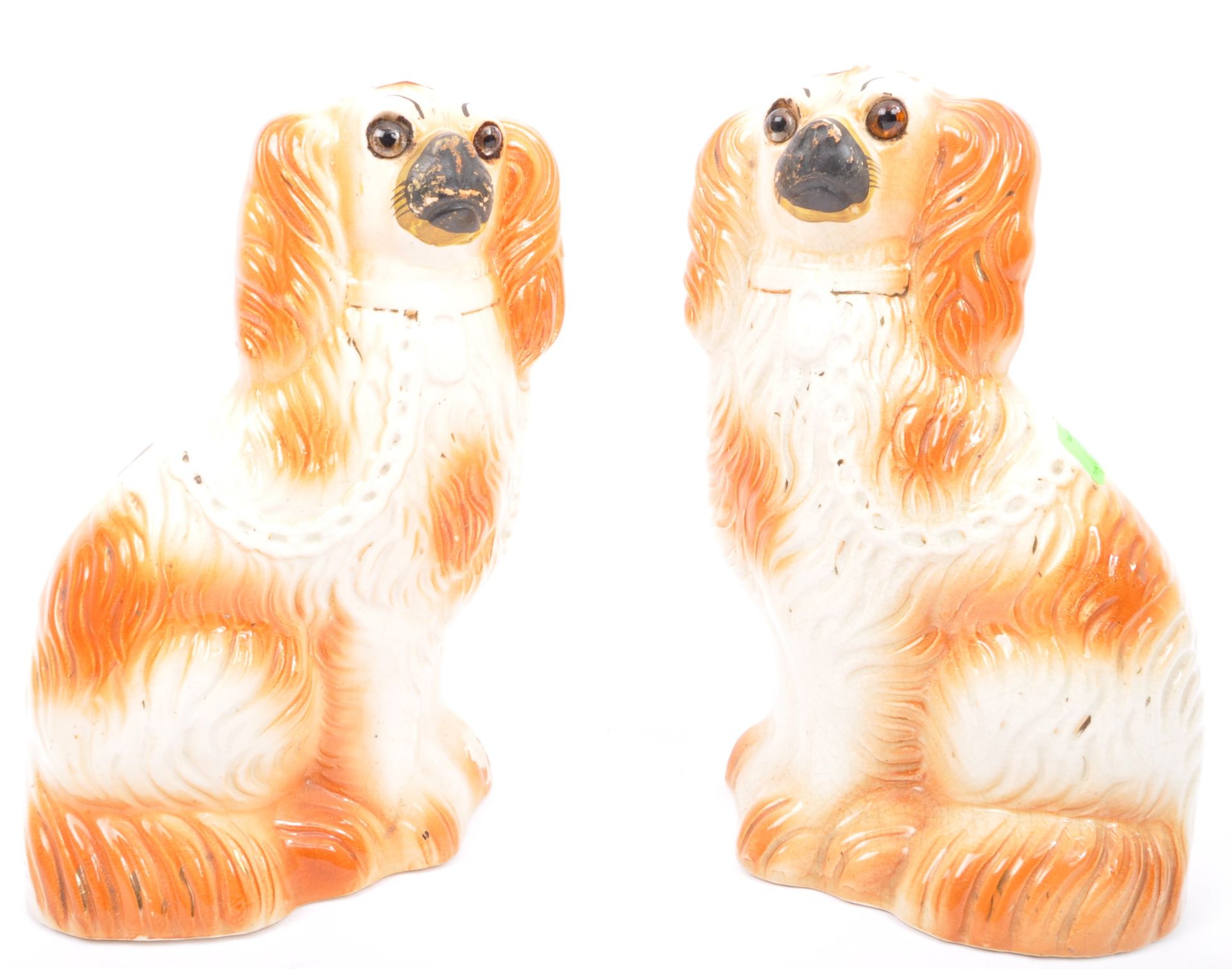 PAIR OF VICTORIAN STAFFORDSHIRE CERAMIC DOGS