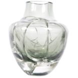 RETRO MID CENTURY CRACKLE GLASS VASE