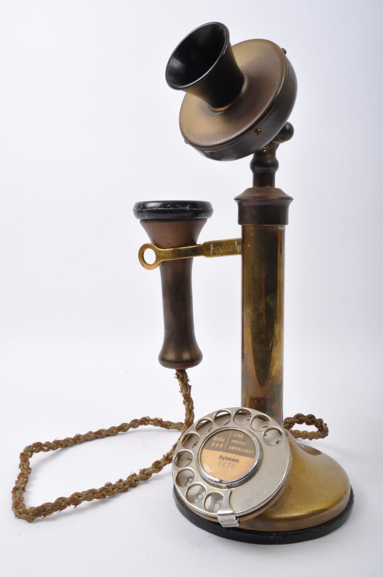 20TH CENTURY AYLSHAM BRASS BAKELITE CANDLESTICK TELEPHONE - Image 2 of 5