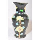 VINTAGE 20TH CENTURY FLORAL CERAMIC POTTERY VASE