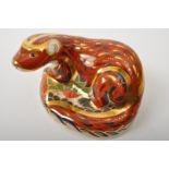 ROYAL CROWN DERBY - PAPBOX PW OTTER - BONE CHINA PAPERWEIGHT