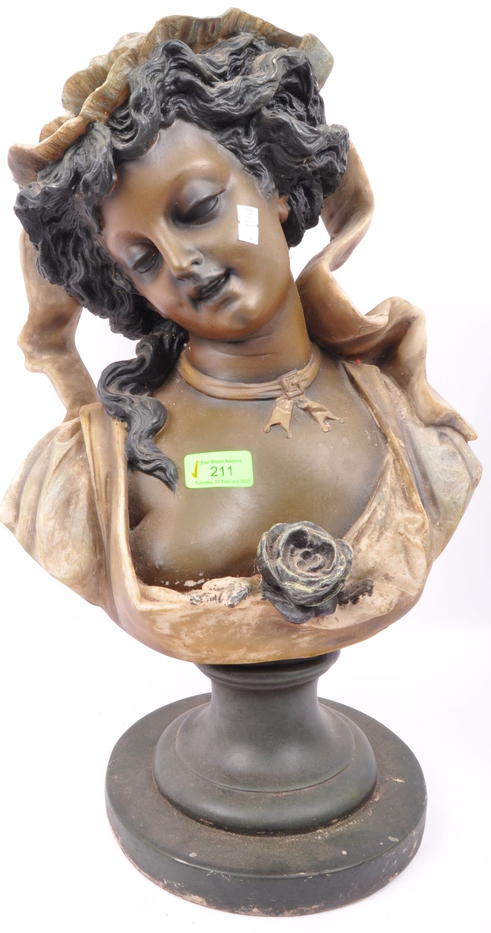 LARGE 20TH CENTURY RESIN FIGURAL BUST