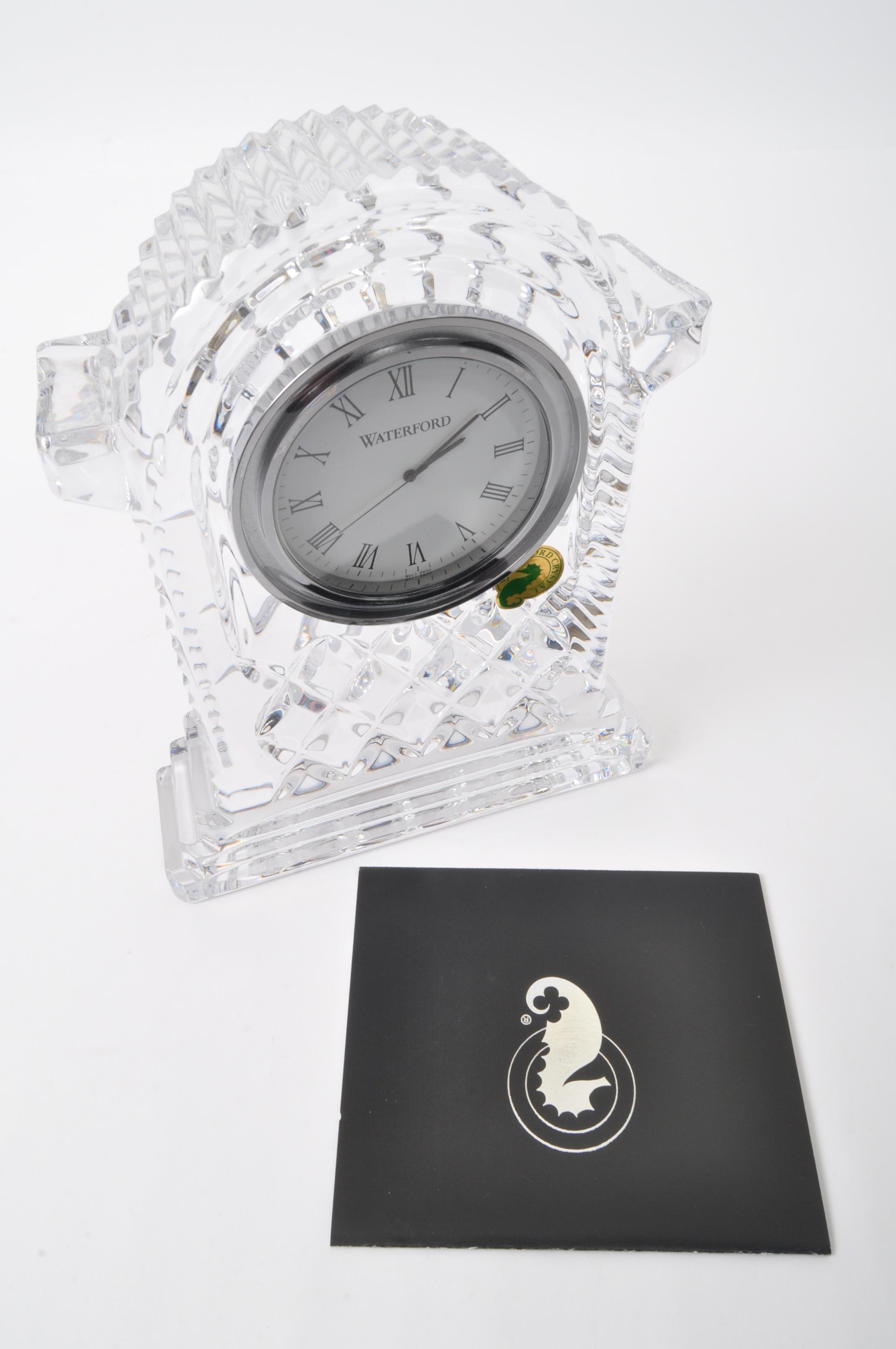 WATERFORD CRYSTAL GLASS NOS MANTEL CLOCK - Image 4 of 6