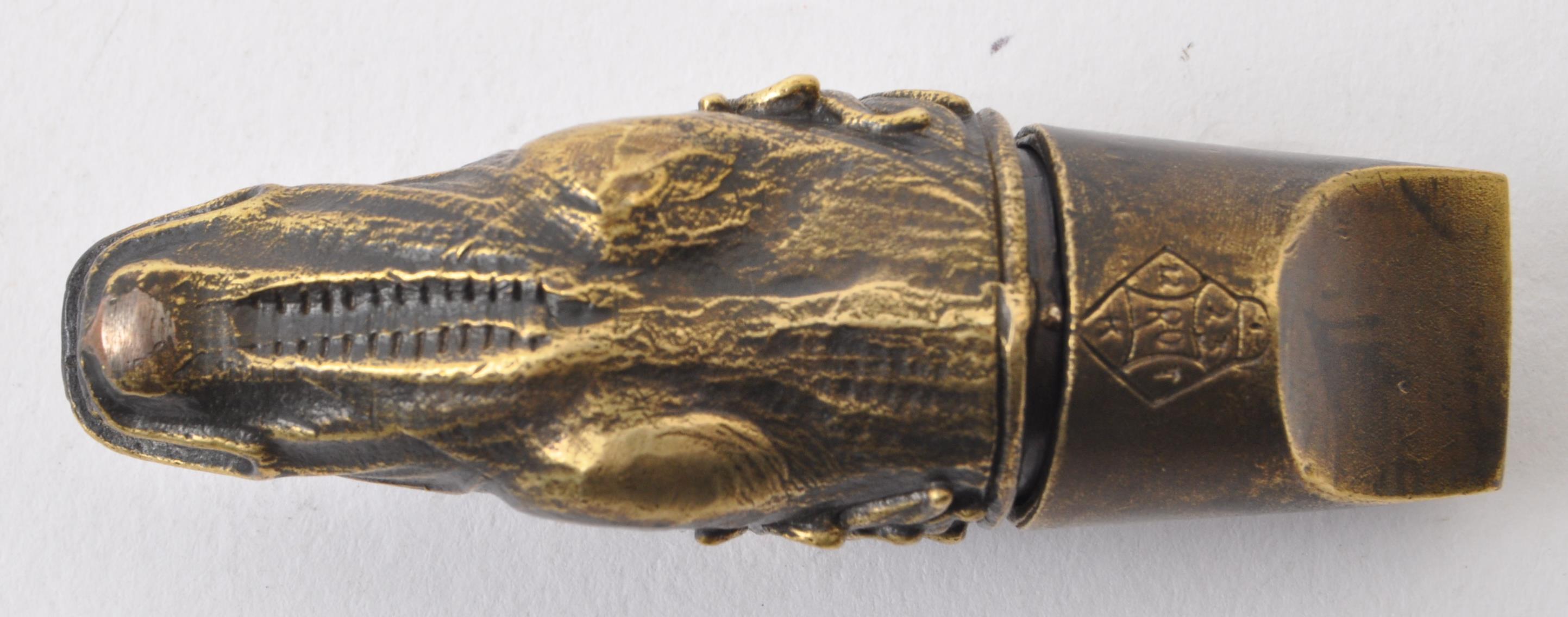 VICTORIAN STYLE BRASS HORSE POCKET WHISTLE / VESTA CASE - Image 3 of 6