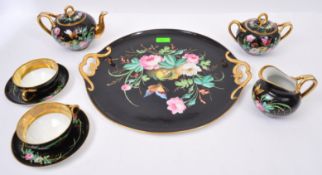 19TH CENTURY FRENCH PORCELAIN CABARET TEA SET FOR TWO