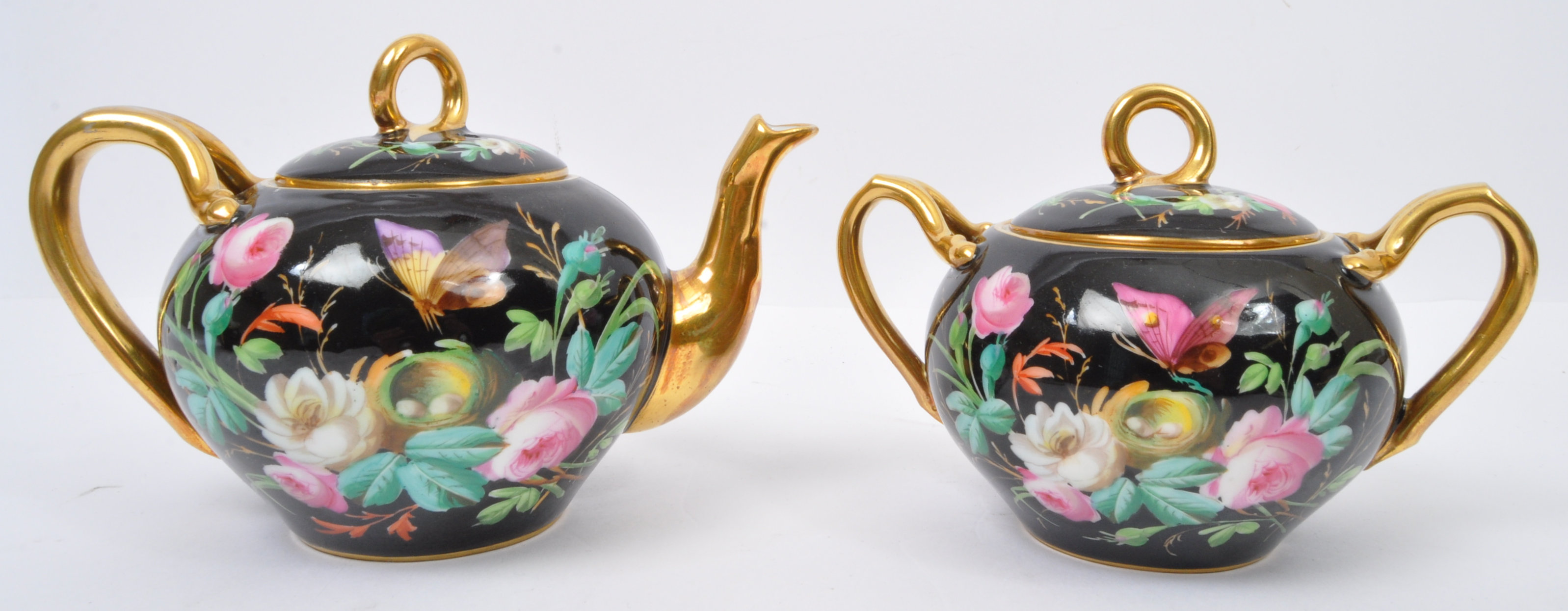 19TH CENTURY FRENCH PORCELAIN CABARET TEA SET FOR TWO - Image 4 of 5