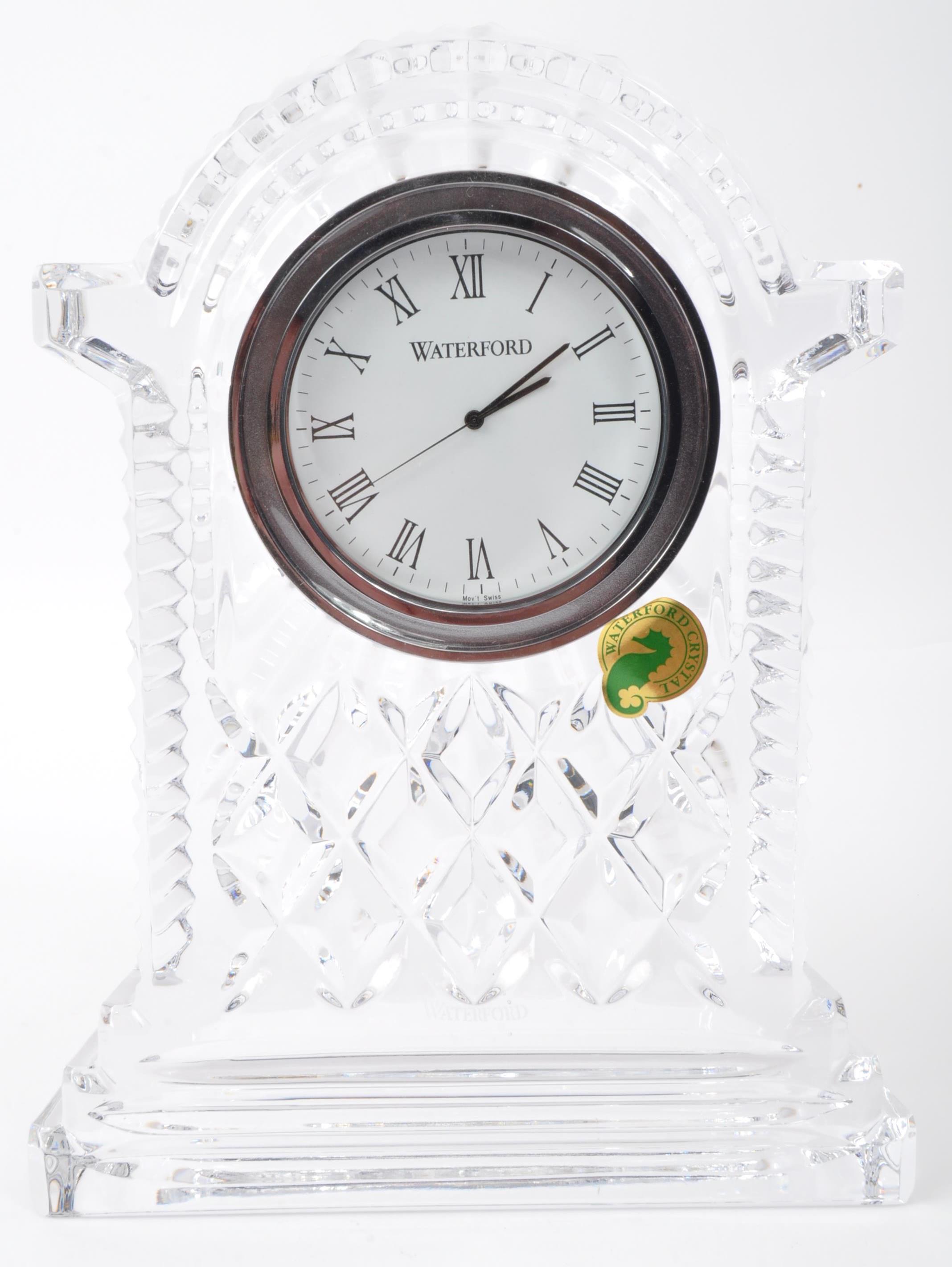 WATERFORD CRYSTAL GLASS NOS MANTEL CLOCK