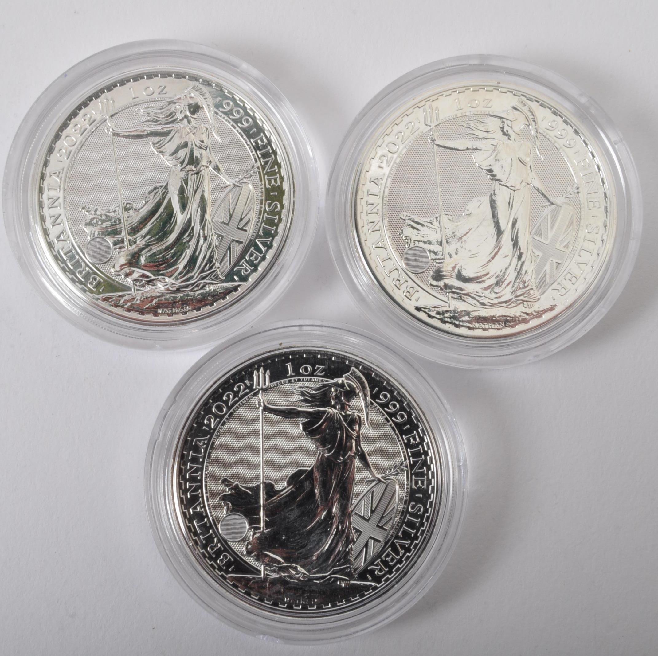 THREE UK QUEEN ELIZABETH II 1OZ 999 SILVER BRITANNIA £2 COINS - Image 2 of 2