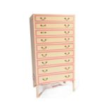 RETRO WOODEN PAINTED CHEST OF DRAWERS TALLBOY