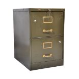 MID 20TH CENTURY GREEN TWO DRAWER FILING CABINET