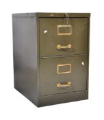 MID 20TH CENTURY GREEN TWO DRAWER FILING CABINET