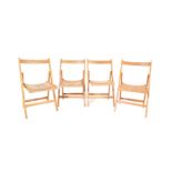 SET OF FOUR VINTAGE WOODEN FOLDING CHAIRS