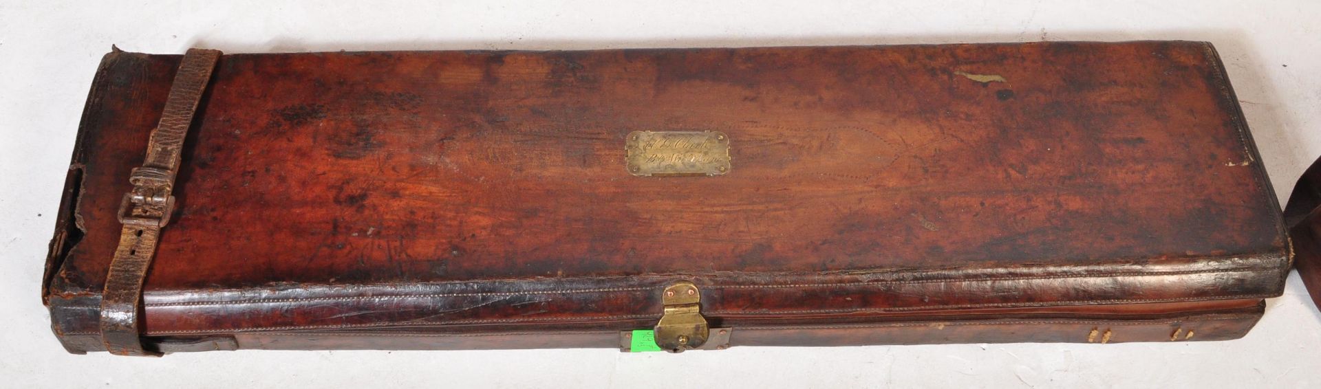 VICTORIAN MONOGRAMMED LEATHER GUN CASE T/W TWO OTHERS - Image 2 of 7