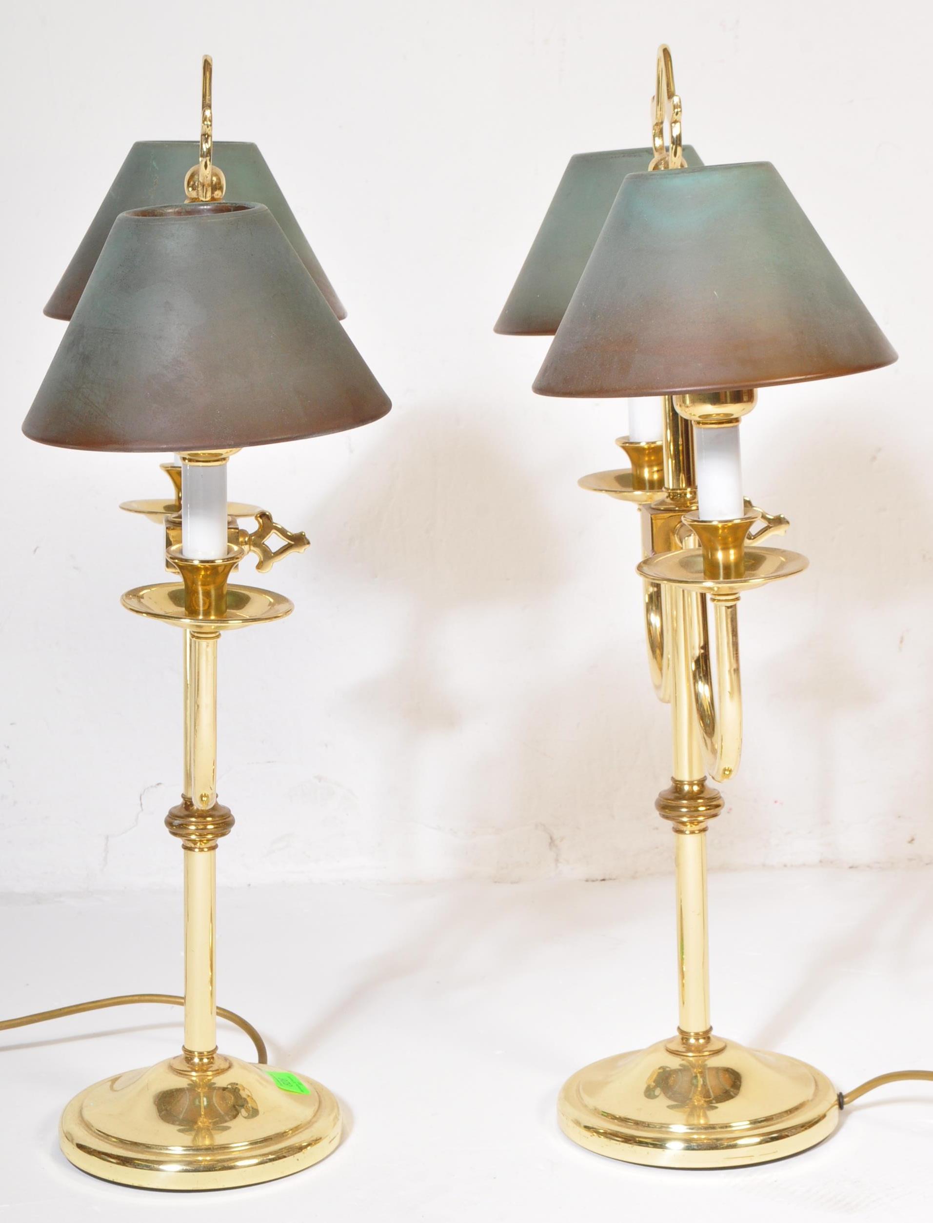 PAIR OF RETRO VINTAGE GILT METAL CASINO TABLE LAMPS - Image 2 of 5