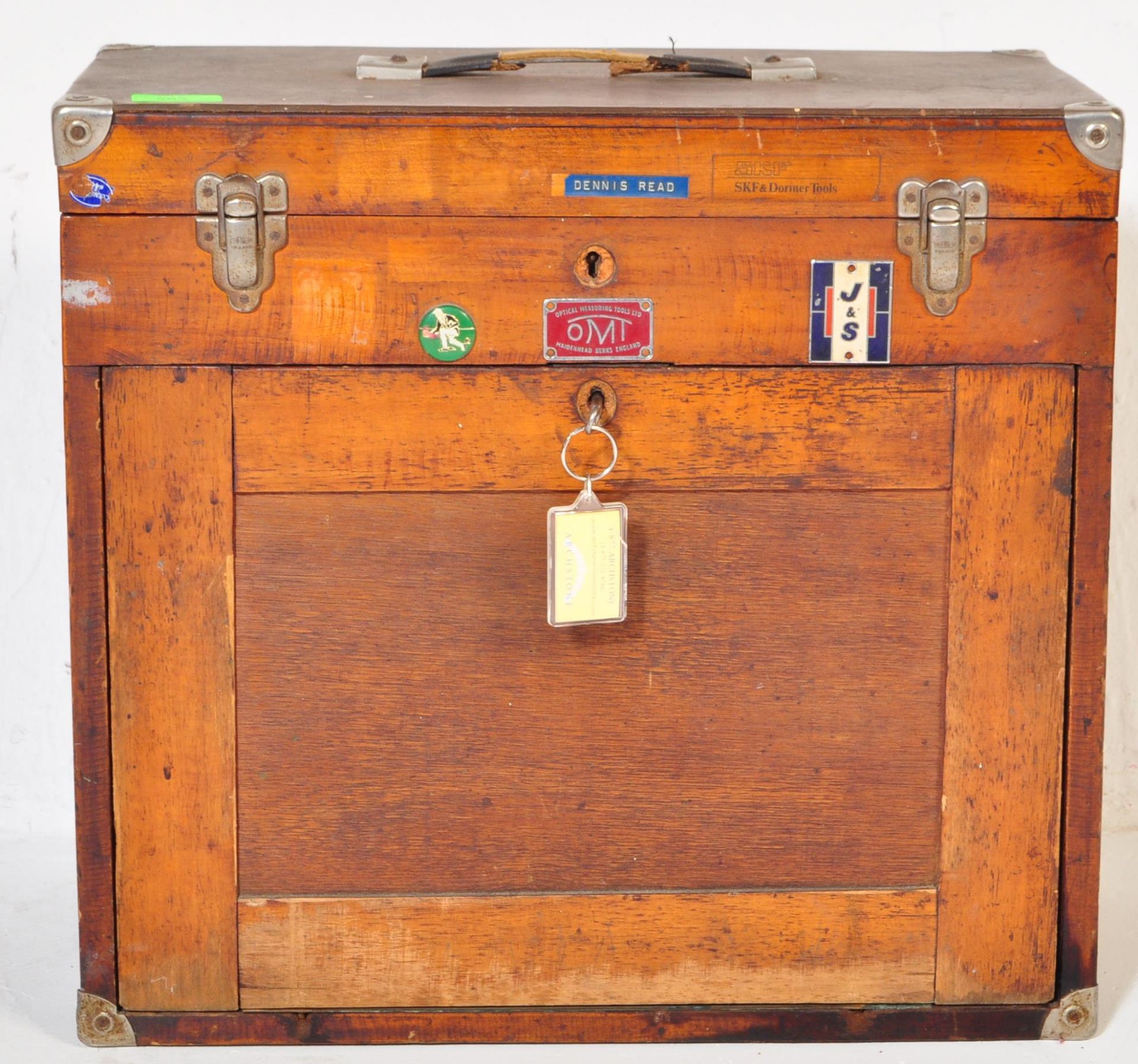 20TH CENTURY WOODEN ENGINEERS TOOL BOX - Image 3 of 5