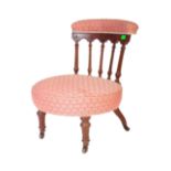 VICTORIAN MAHOGANY UPHOLSTERED NURSING CHAIR