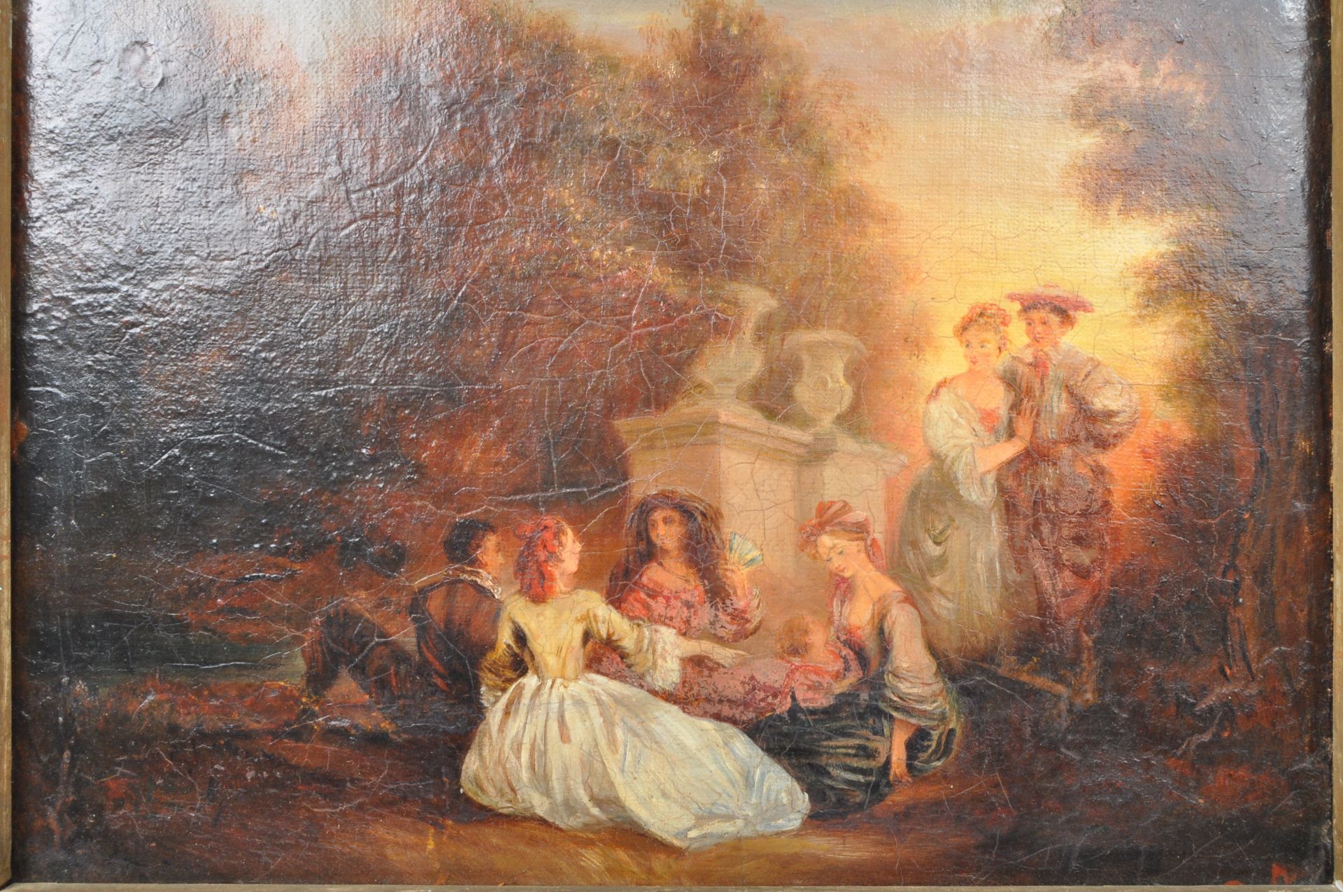 MANNER OF JEAN BAPTISTE PATER - 19TH CENTURY GARDEN OIL - Image 2 of 5