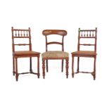 PAIR OF 19TH CENTURY DINING CHAIRS WITH ANOTHER