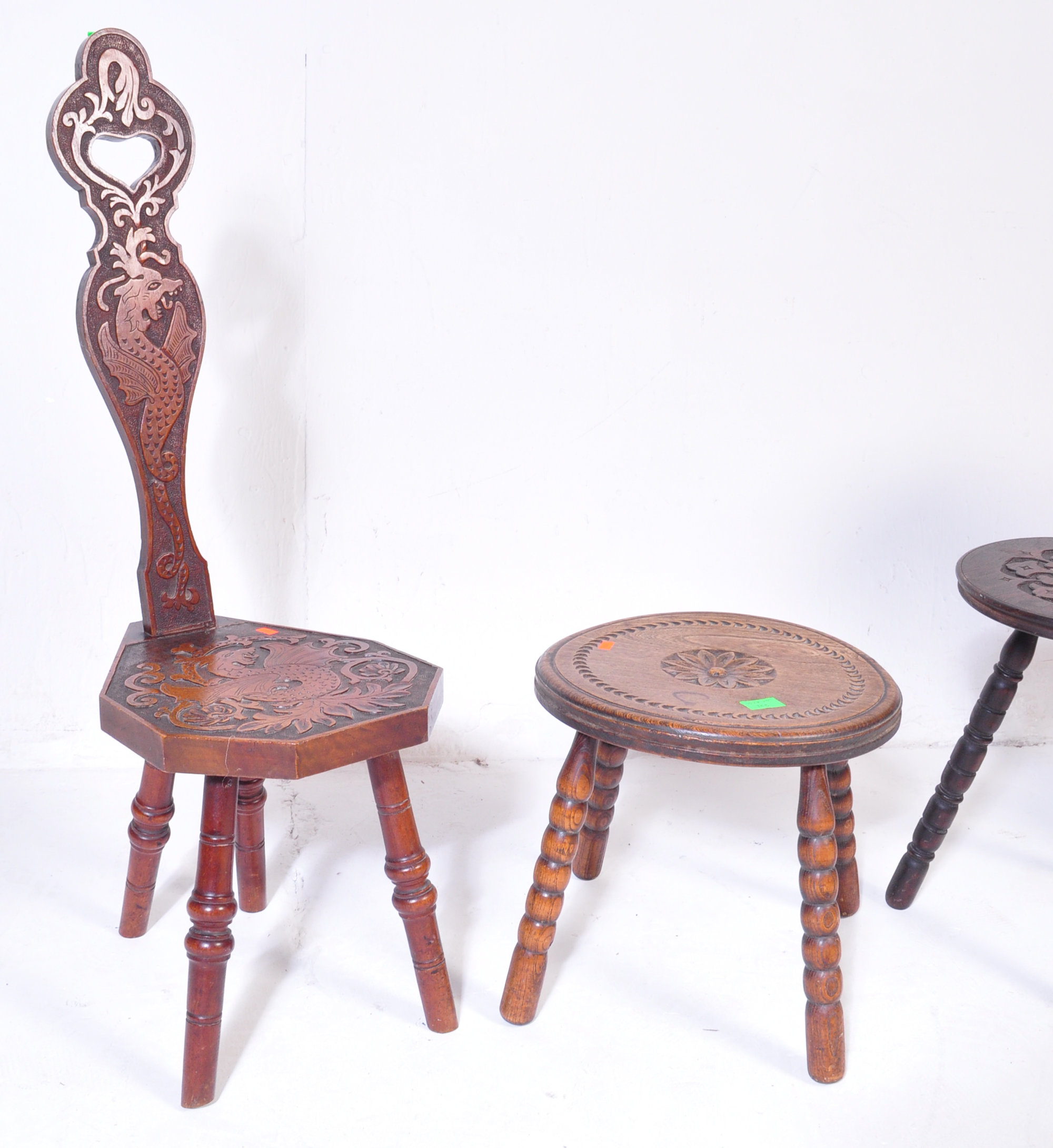 EARLY 20TH CENTURY OAK FURNITURE - STOOLS - SPINNING CHAIR - Image 3 of 6