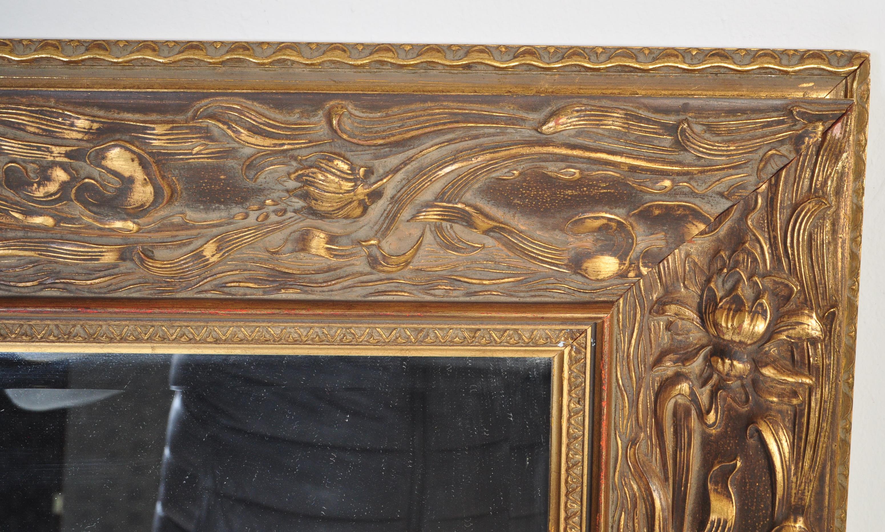 LARGE CARVED OVER MANTEL MIRROR - VINTAGE 20TH CENTURY - Image 8 of 8