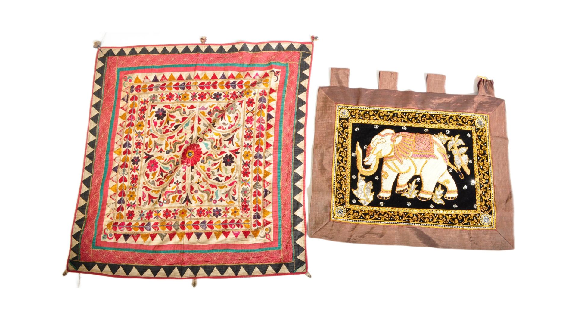 TWO VINTAGE MIDDLE EASTERN HANGING TAPESTRIES