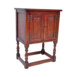 WOOD BROS - OLD CHARM OAK LINEN FOLD POT CUPBOARD